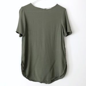 H&M Olive Green Blouse Short Sleeves